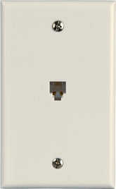 Zenith TW1001SW Telephone Wallplate, 4-1/2 in L, 2-3/4 in W, 1 -Gang, White
